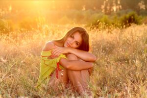 woman, grass, sunset-1545885.jpg